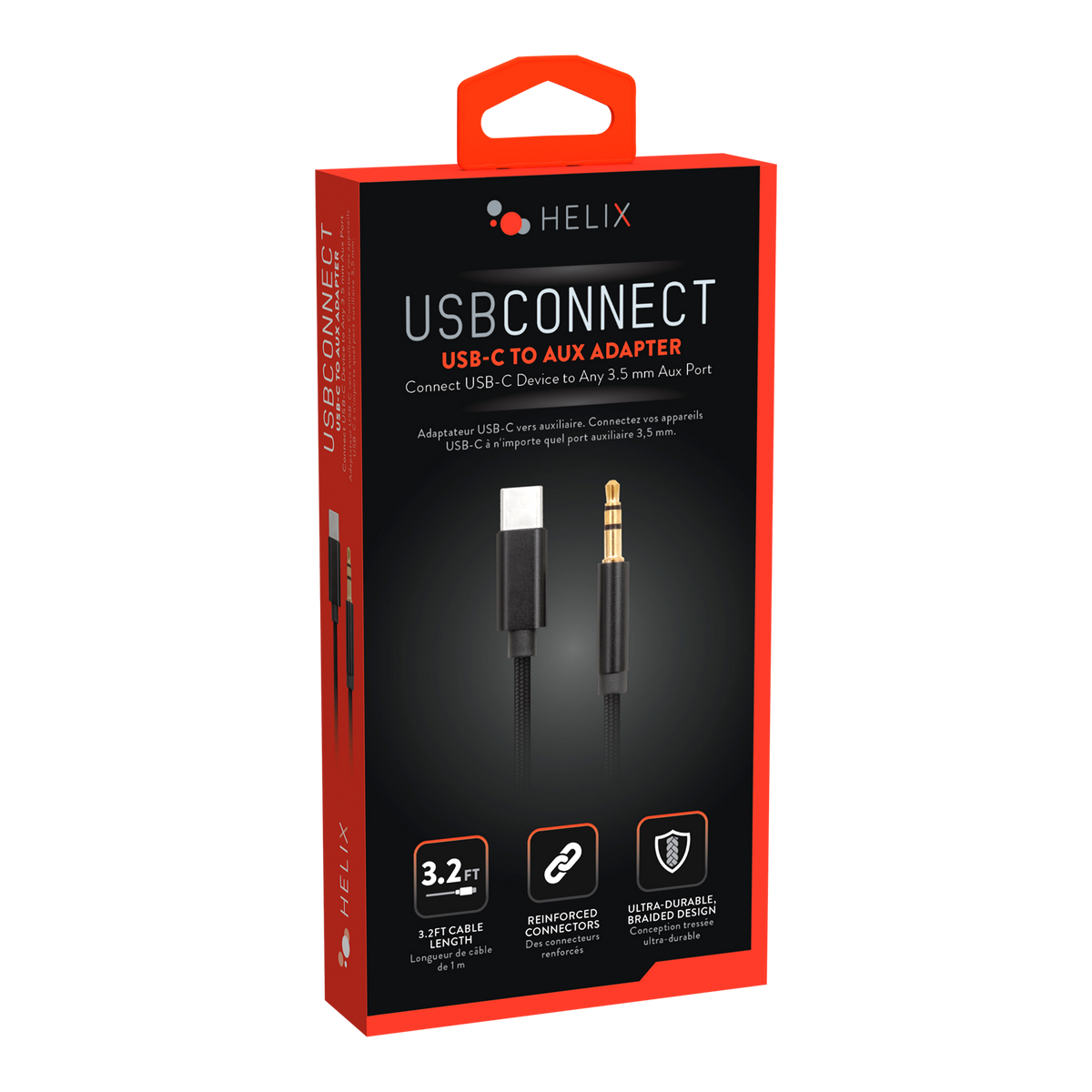 Braided USB-C to 3.5mm Cable - Black