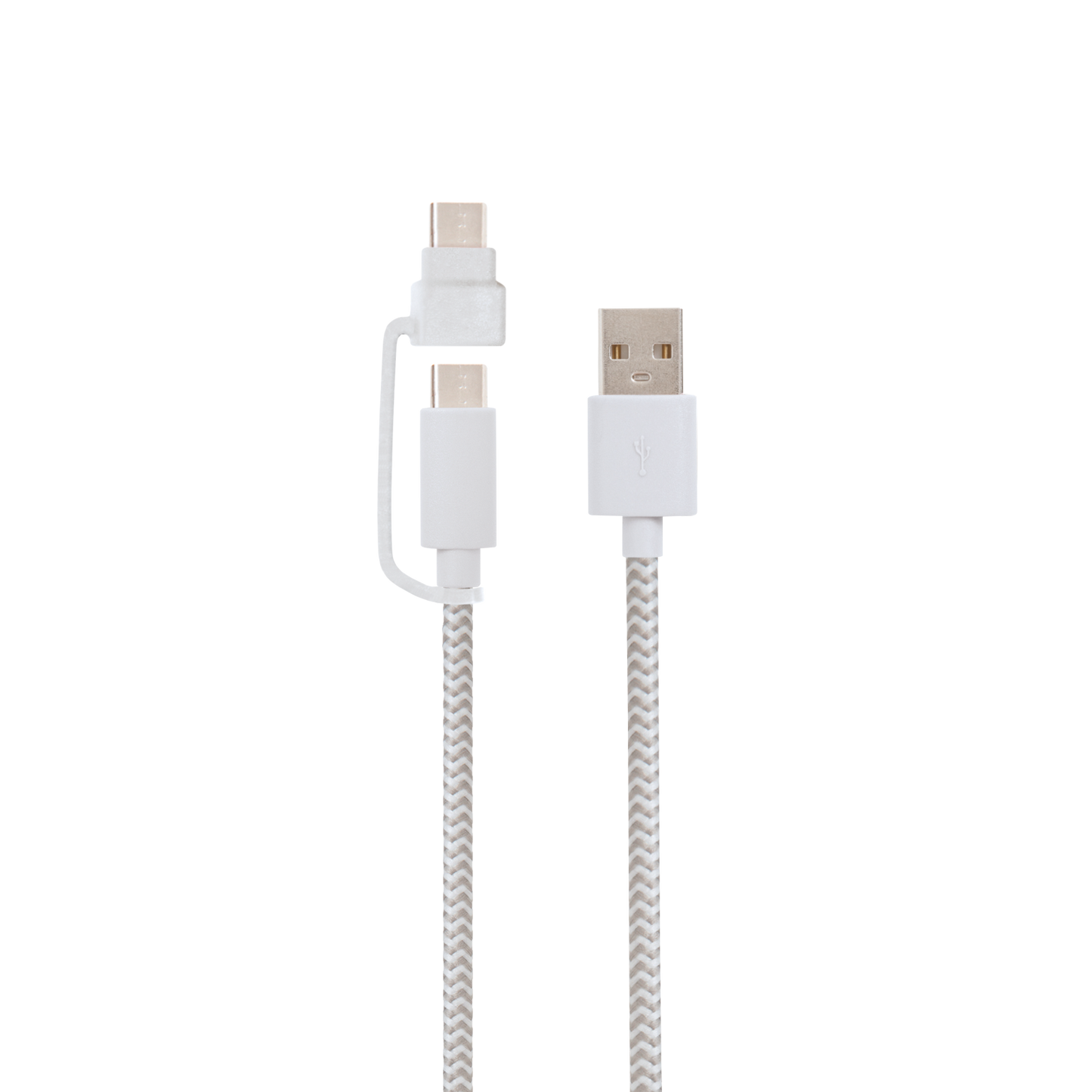 USB-A to USB-C Cable with Micro USB Adapter - 10 FT
