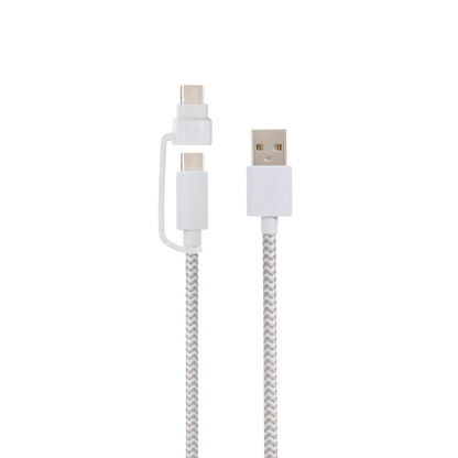USB-A to USB-C Cable with Micro USB Adapter - 10 FT