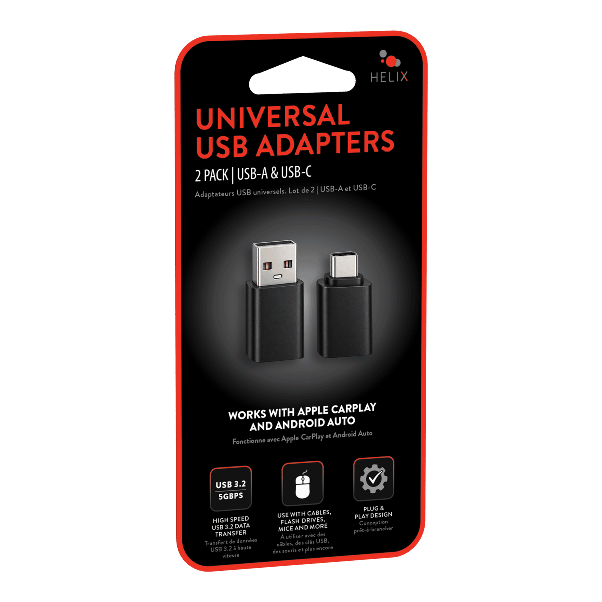 Helix Universal USB Adapter 2 Pack