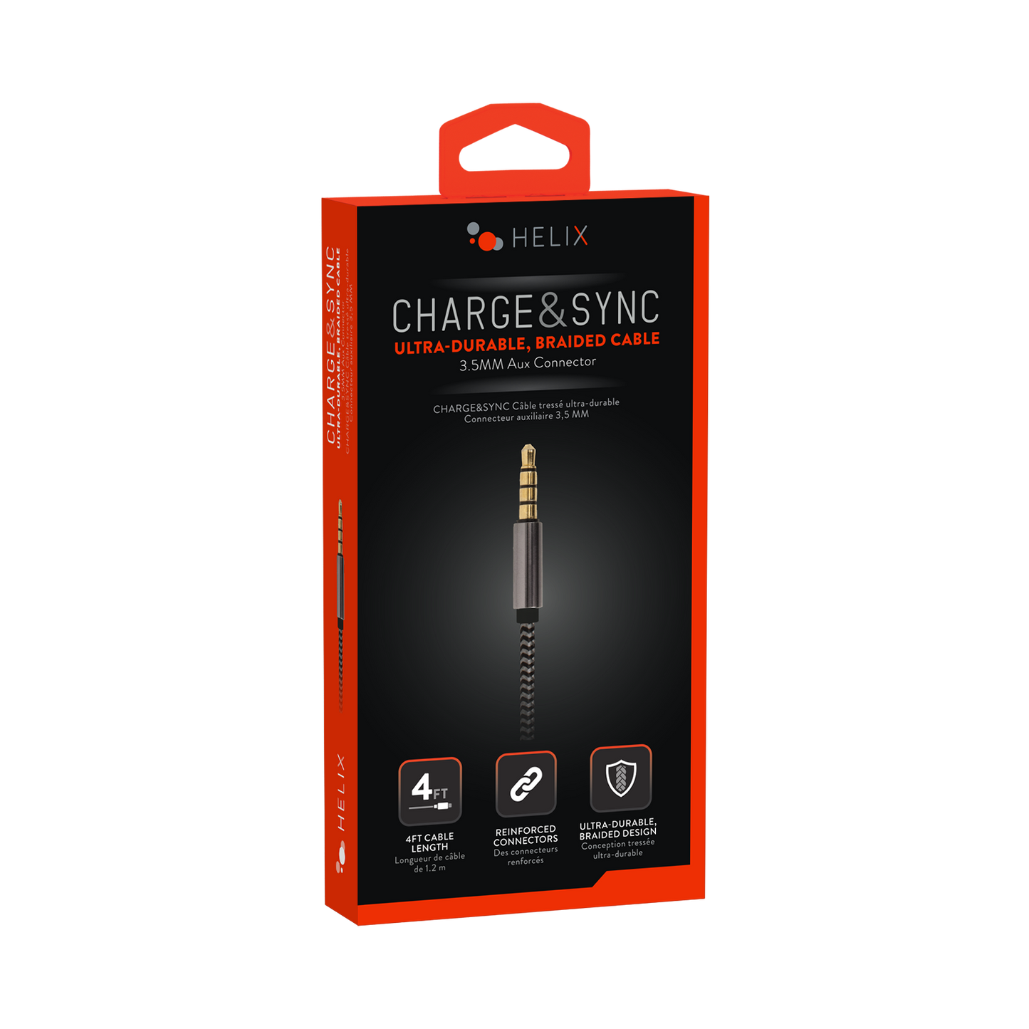 3.5mm AUX Cable - Black - 4 FT