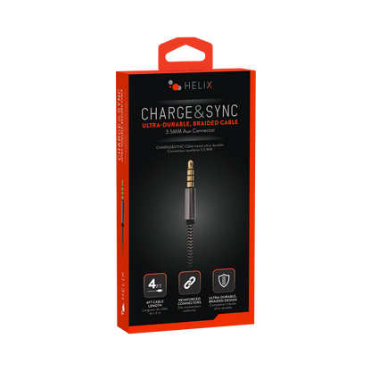 3.5mm AUX Cable - Black - 4 FT