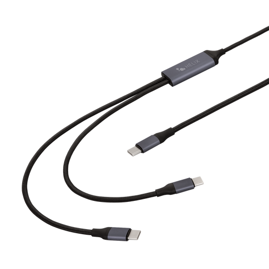 2-in-1 USB-C to Dual USB-C Cable 100W