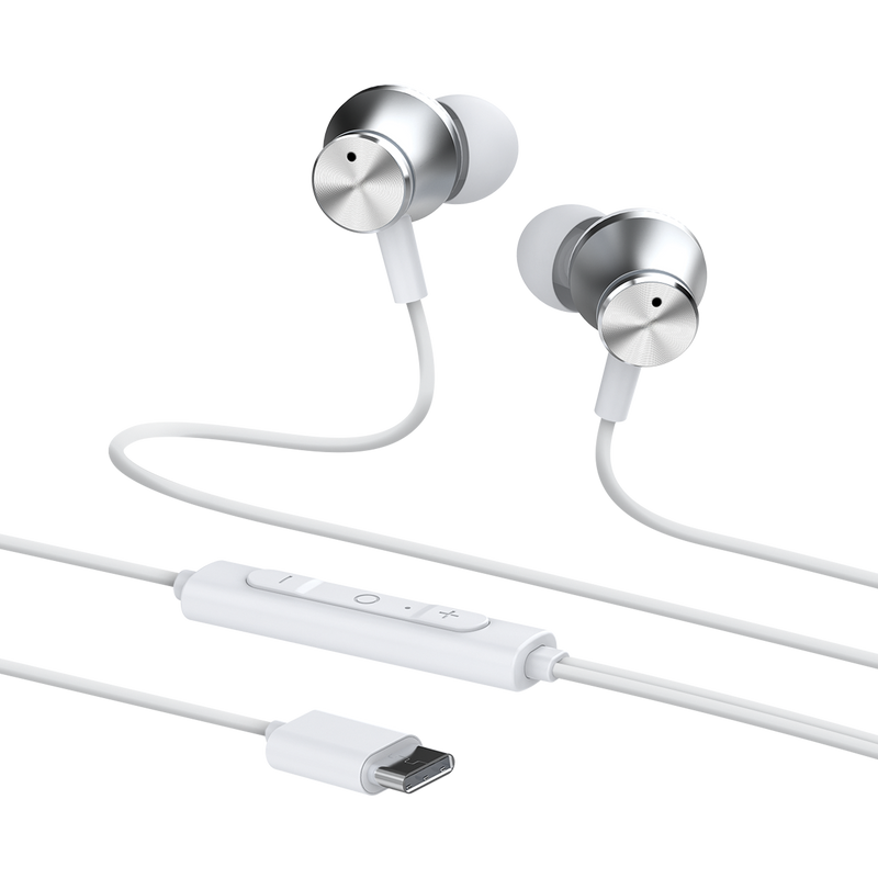 Active Noise Cancelling USB C Earbuds - White