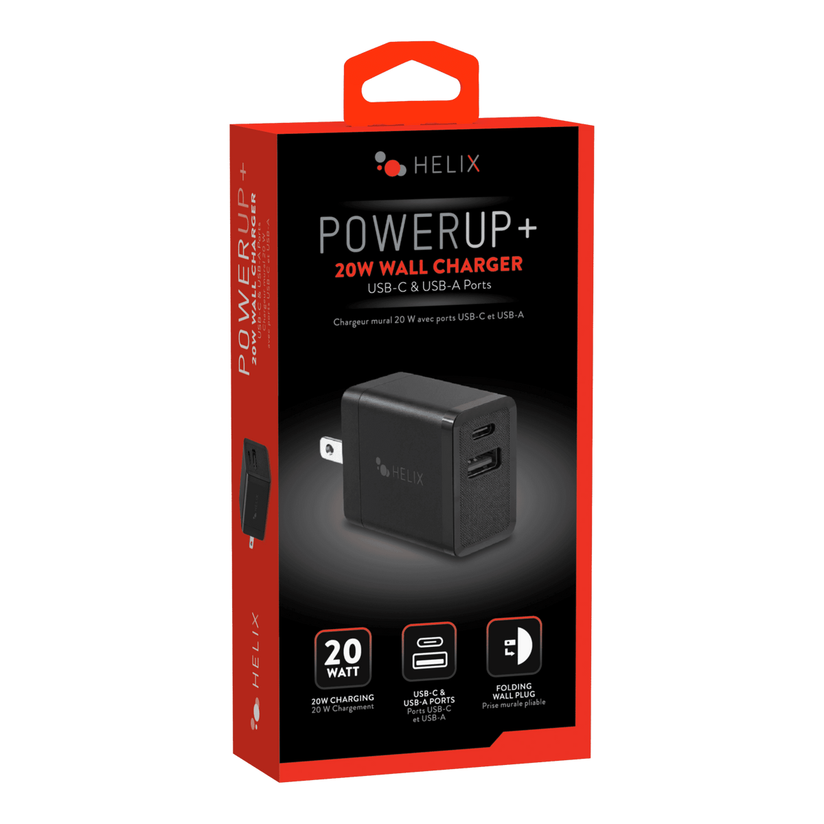 20W Wall Charger with USB-C and USB-A Ports