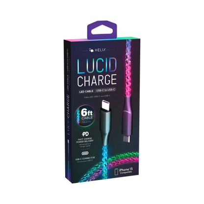 Lucid Charge LED USB-C Cable - 6 FT