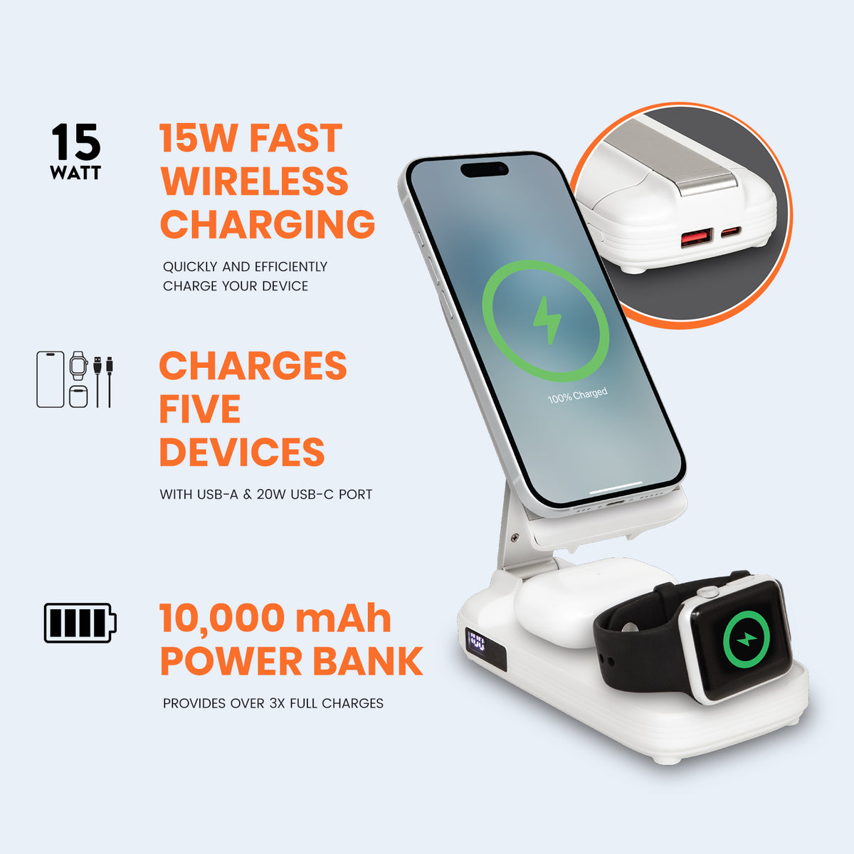 3-in-1 Power Bank Travel Valet