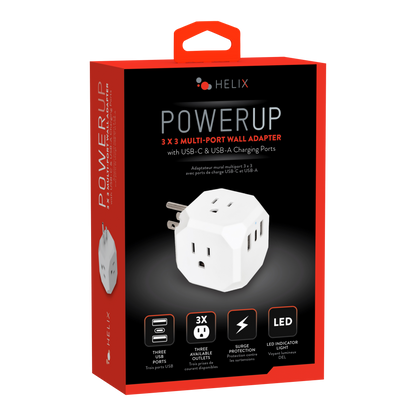 Outlet Splitter and Charger with 2x USB A + USB C