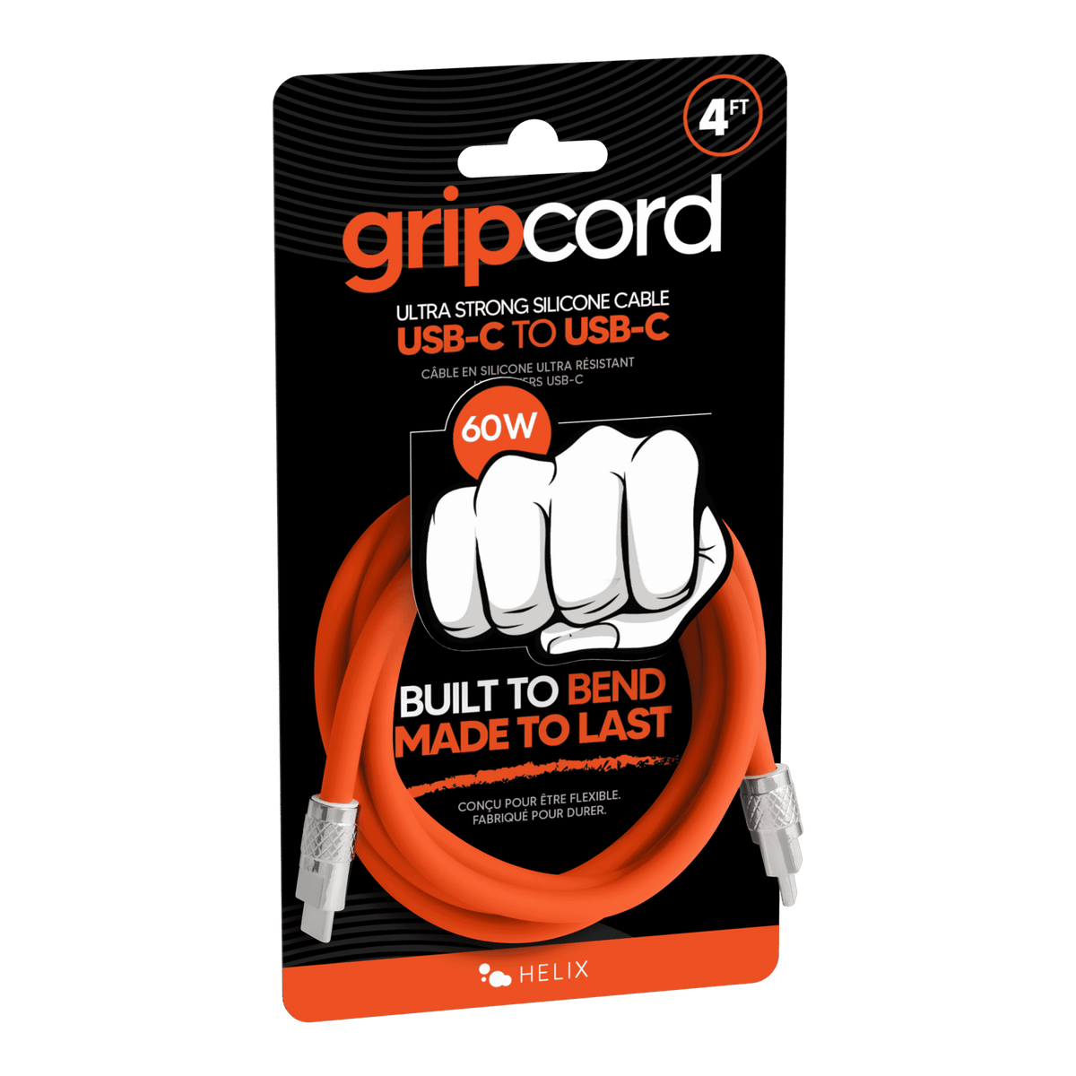 Gripcord Silicone USB-C Cable - 4 FT