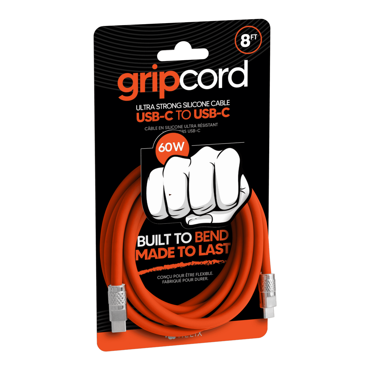 Gripcord Silicone USB-C Cable - 8 FT
