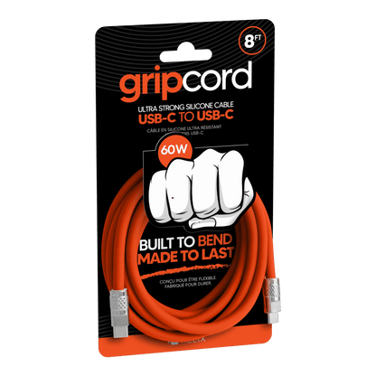 Gripcord Silicone USB-C Cable - 8 FT