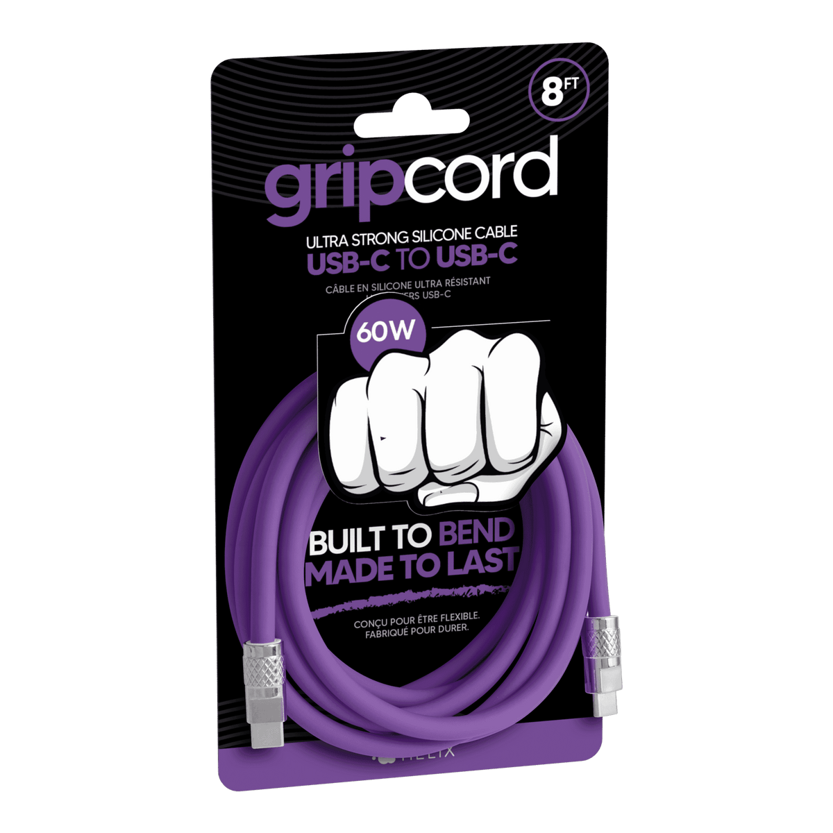 Gripcord Silicone USB-C Cable - 8 FT