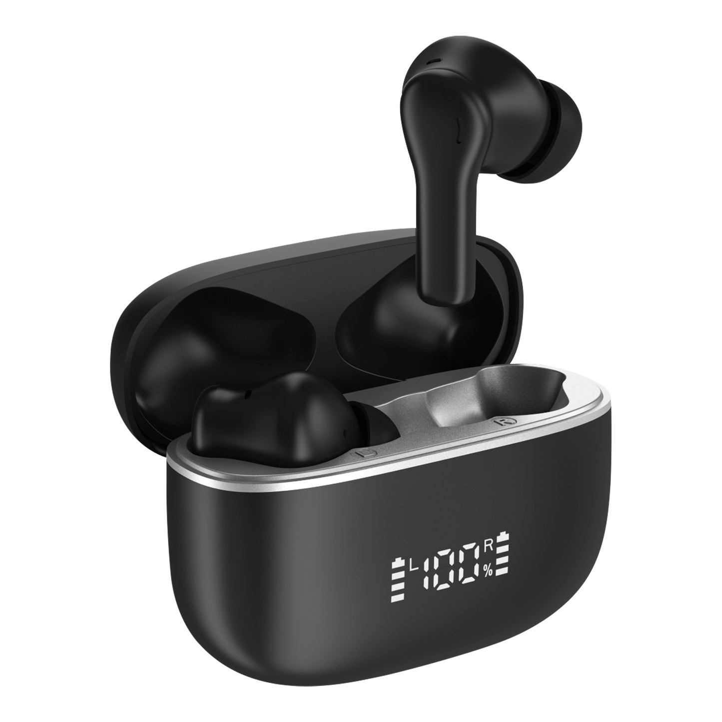 True Wireless Active Noise Cancellation Earbuds with LCD Readout