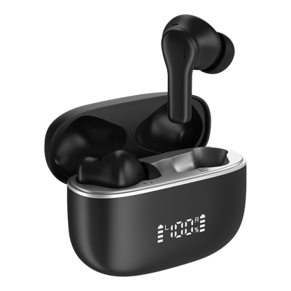 True Wireless Active Noise Cancellation Earbuds with LCD Readout