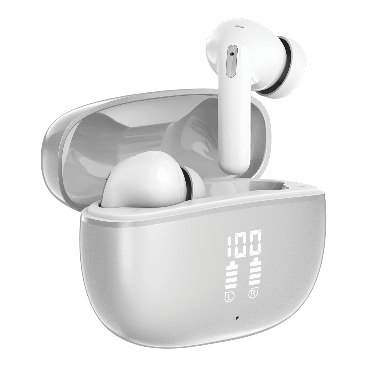 True Wireless Active Noise Cancellation Earbuds with LCD Readout