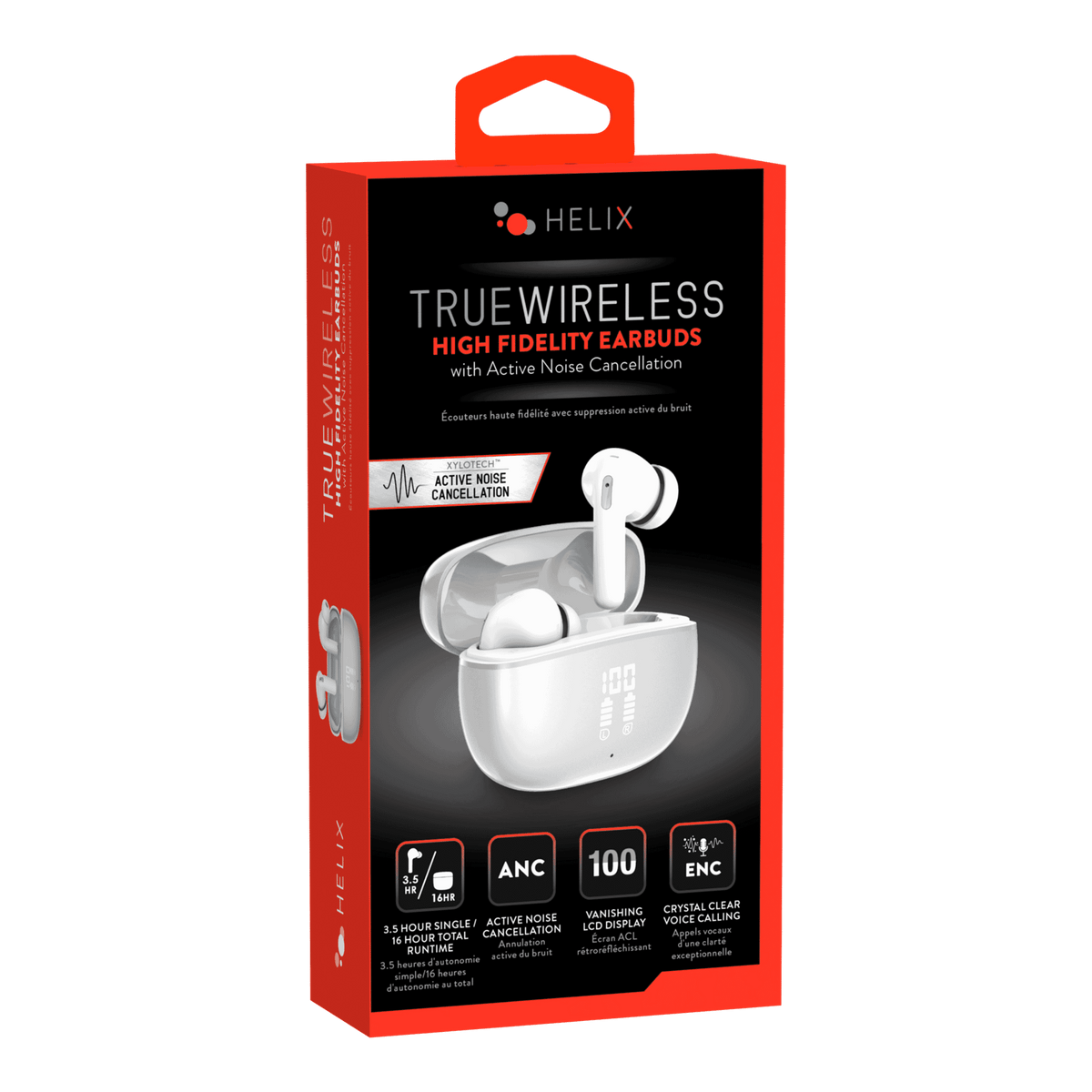 True Wireless Active Noise Cancellation Earbuds with LCD Readout