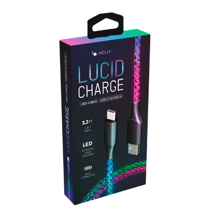 Lucid Charge LED USB-A to USB- C Cable