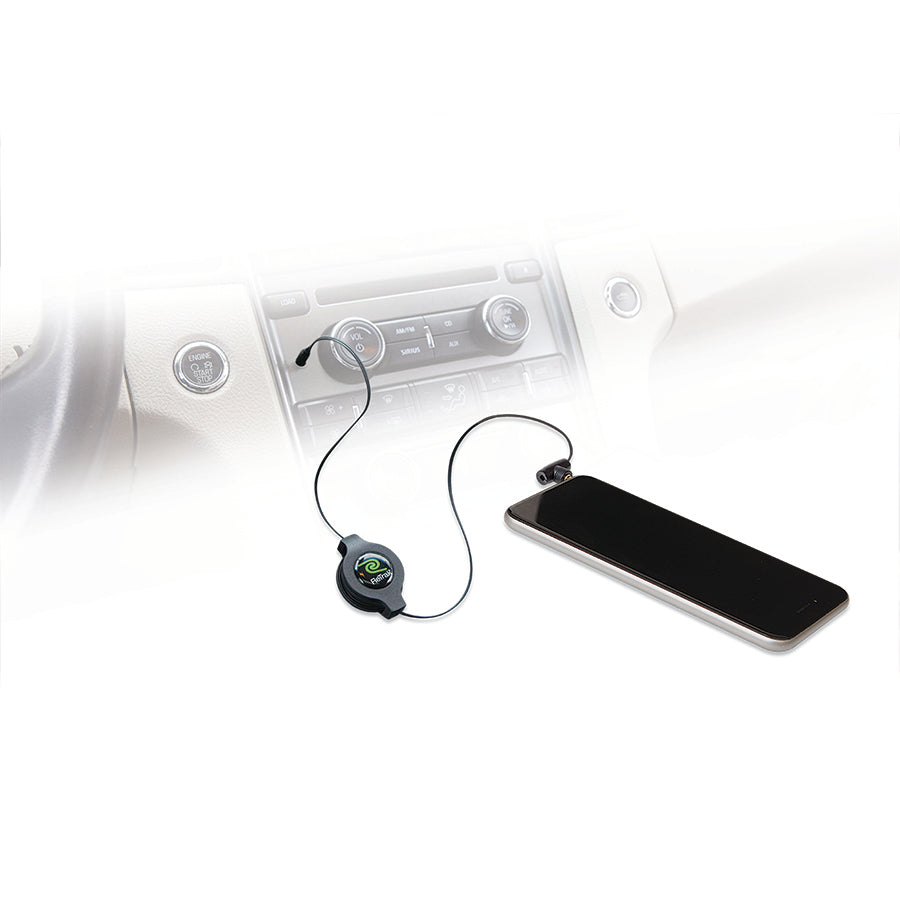 Retractable Auxiliary Cord + Microphone