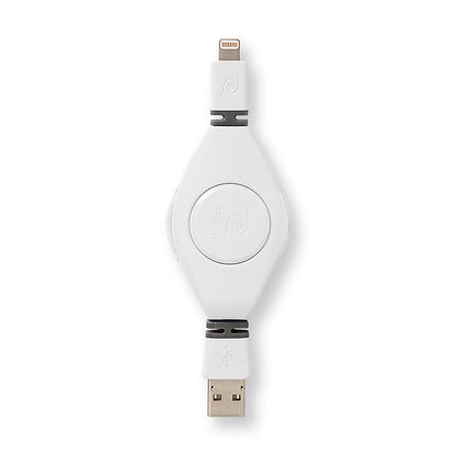 White Lightning Cable | Retractable Lighting Charging Cable