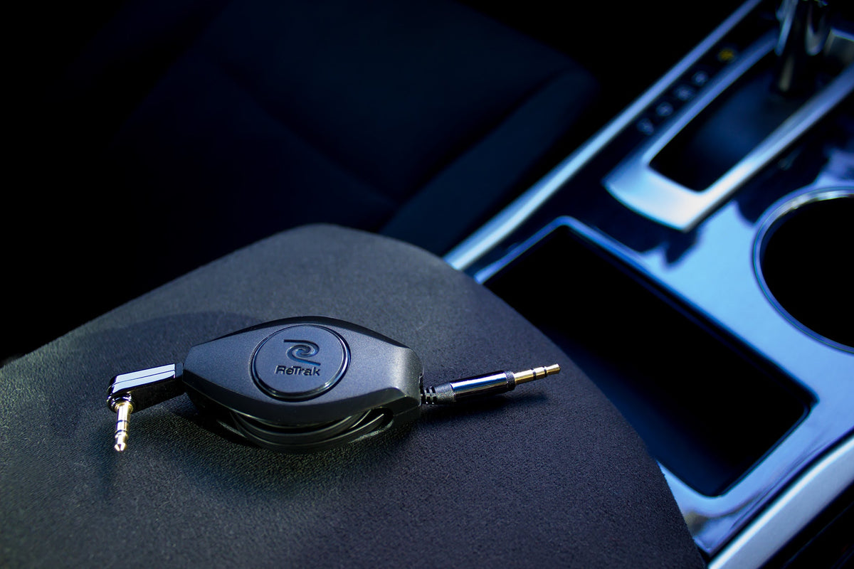 Aux Audio Cable | Auxiliary Cable | Premier Retractable Cable | Black