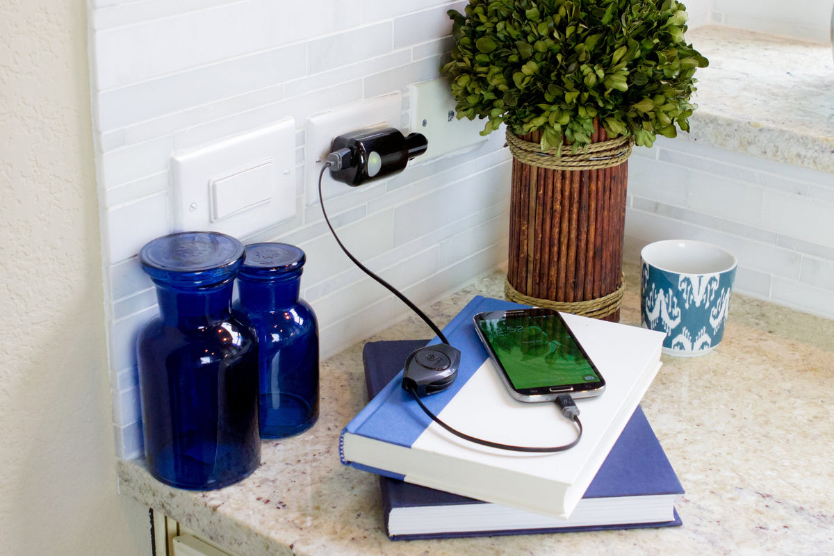 Micro USB Car and Wall Charger | Car Charger + Wall Charger 2.4A | Retractable Micro USB Cable