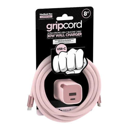 GripCord Bundle - 30W USB Wall Charger with 8ft USB-C Cable