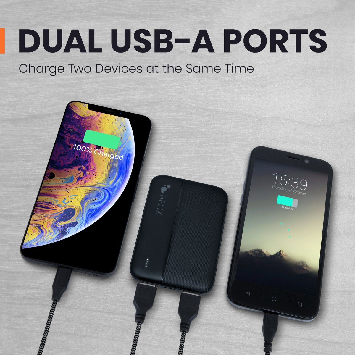 5,000 mAh Power Bank with Dual USB-A Ports