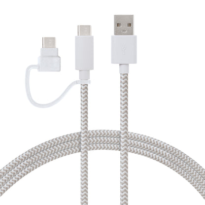 USB-A to USB-C Cable with Micro USB Adapter - 5 FT