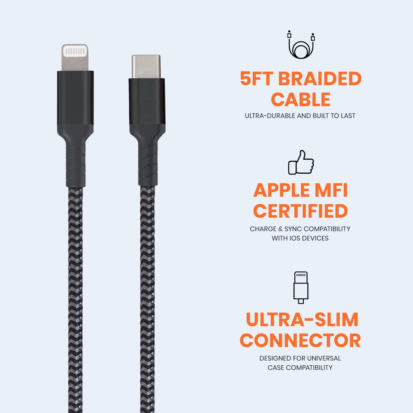 USB-C to Lightning Cable - 5 FT