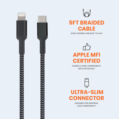 USB-C to Lightning Cable - 5 FT