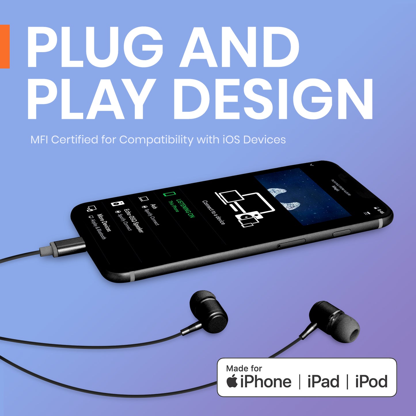 High Fidelity Earbuds with Lightning Connector