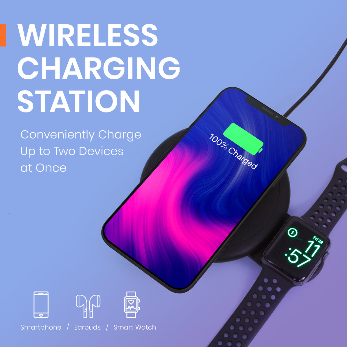 2-in-1 Wireless Charging Station