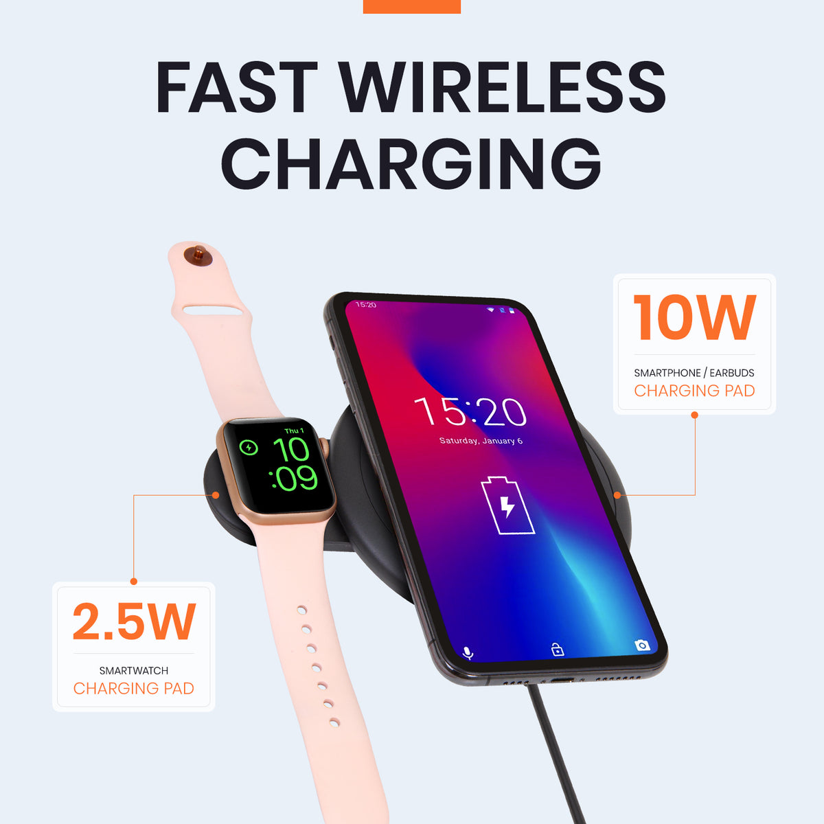 2-in-1 Wireless Charging Station