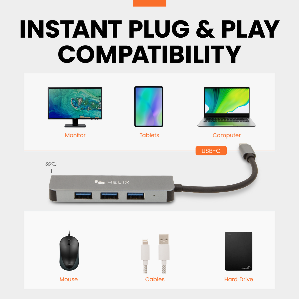 USB-C to 4-Port USB-A Hub