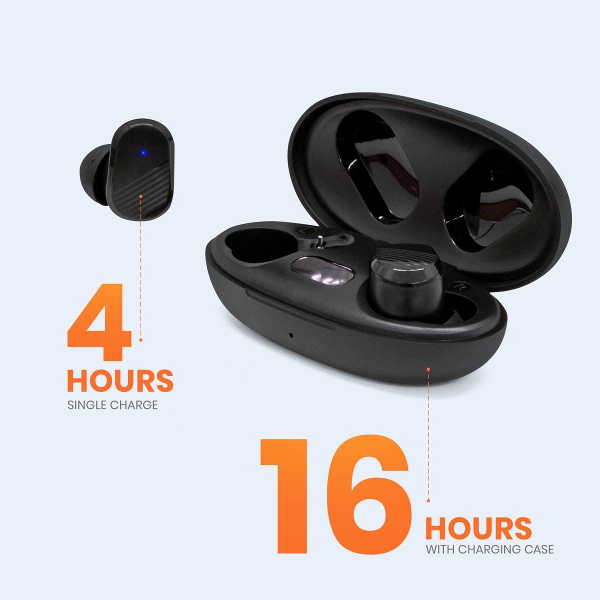 True Wireless High Fidelity Earbuds with Portable Charging Case