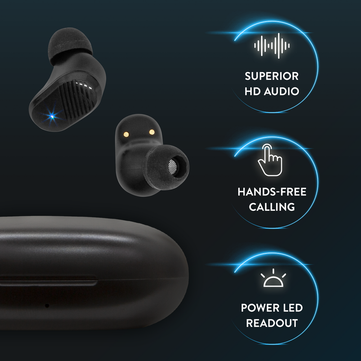 True Wireless High Fidelity Earbuds with Portable Charging Case