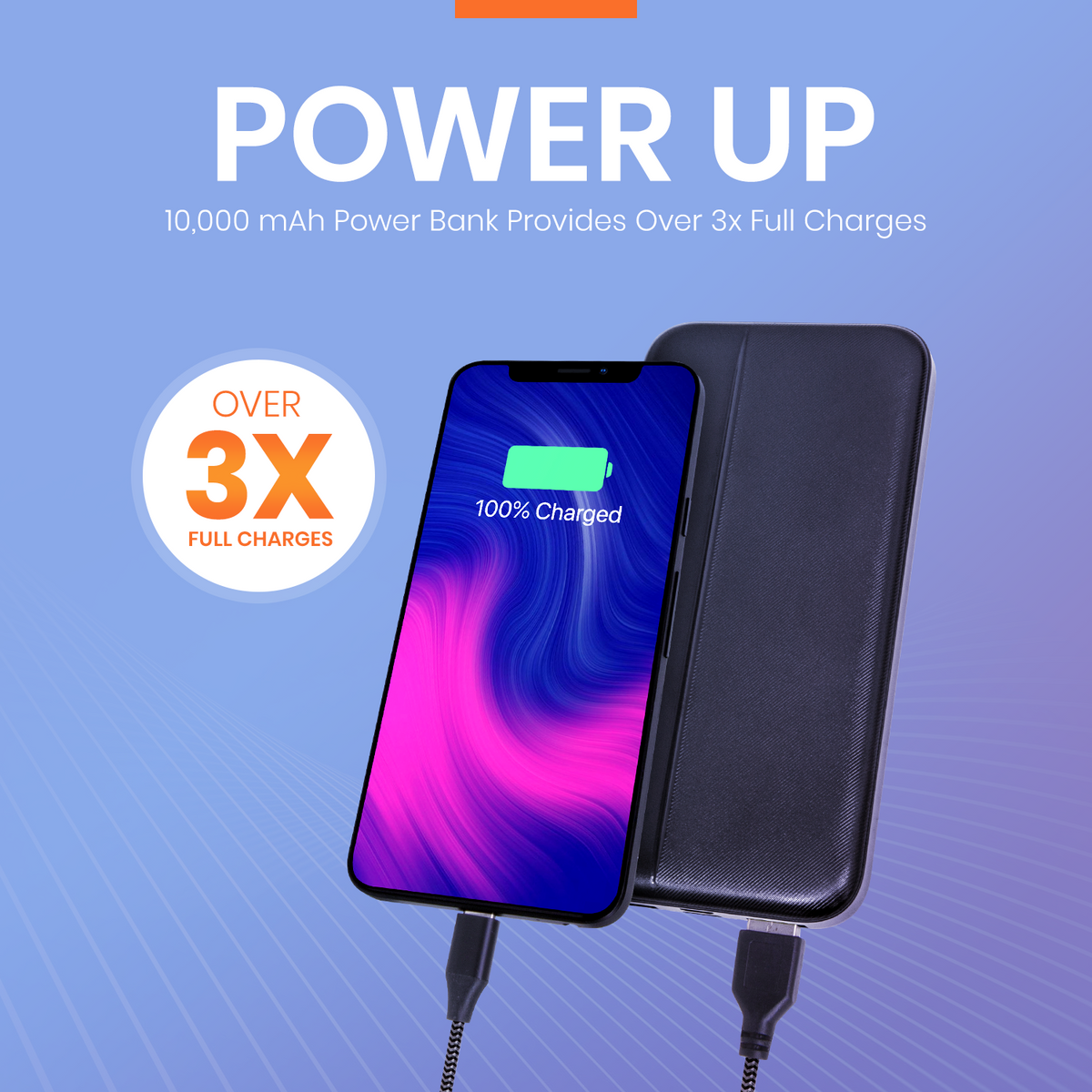 10,000 mAh Power Bank with Dual USB-A Ports