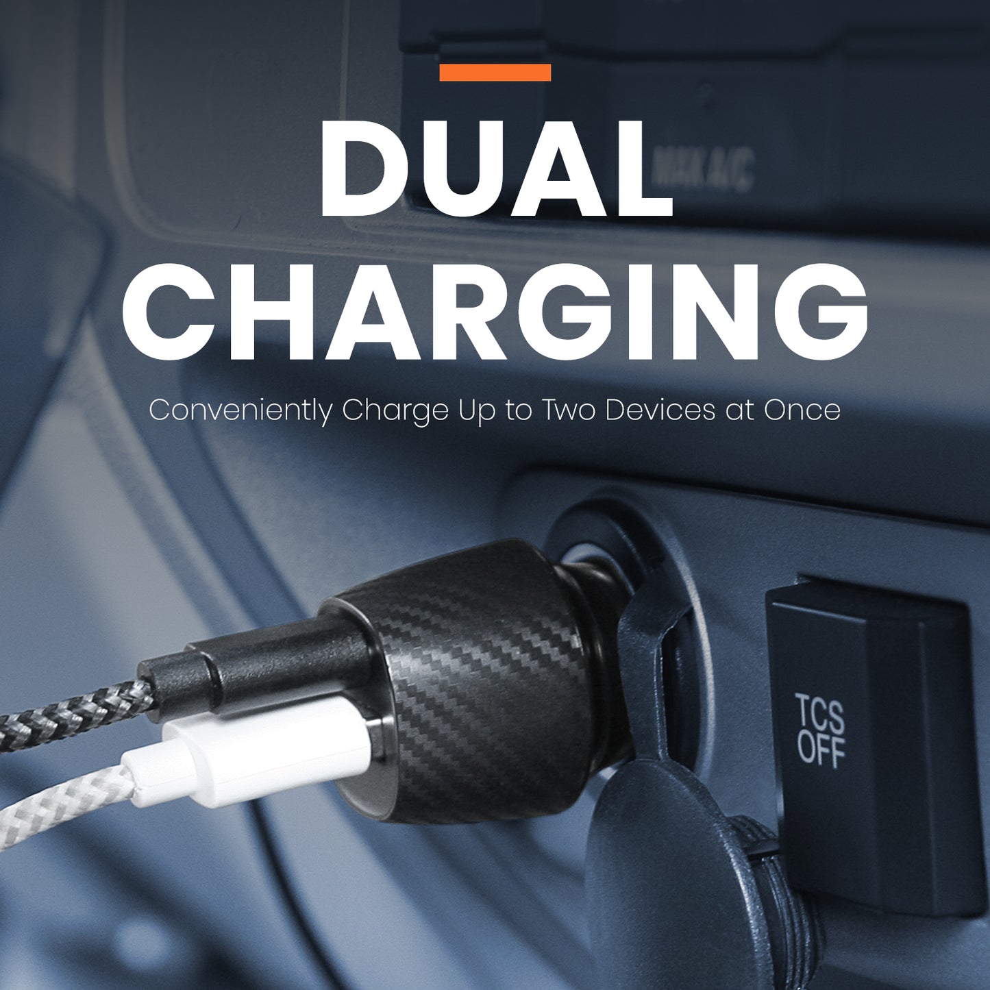 Car Charger with USB-A and USB-C Ports