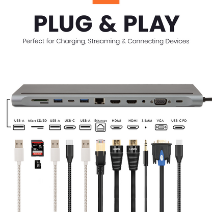 USBConnect 12-in-1 USB-C Docking Station