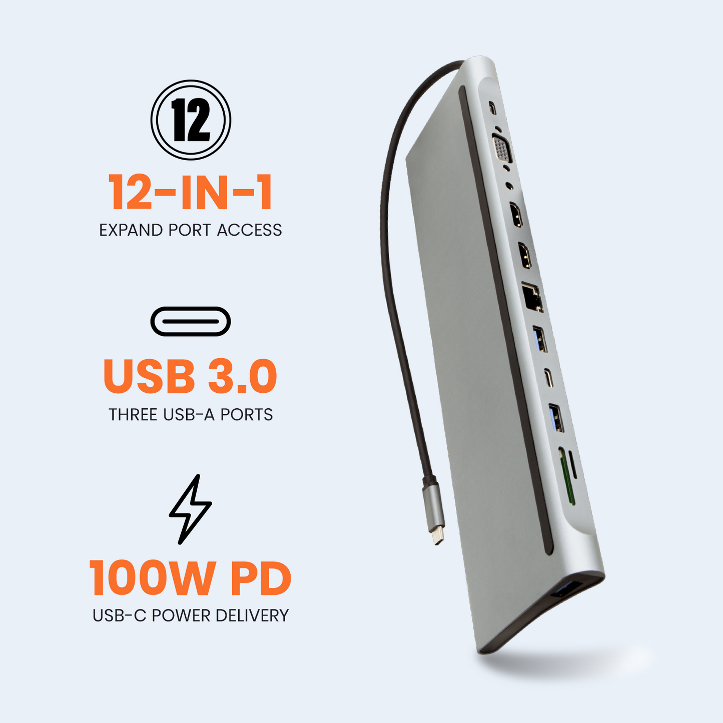 USBConnect 12-in-1 USB-C Docking Station