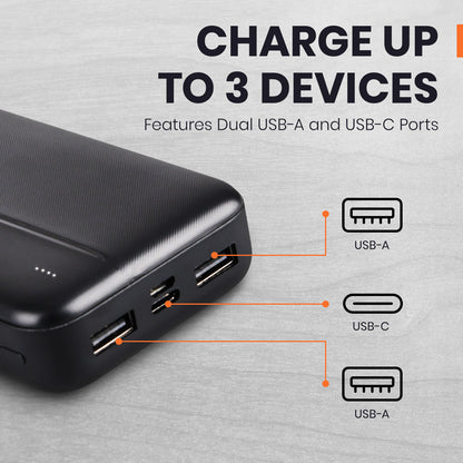16,000 mAh Power Bank with USB-C and USB-A Ports