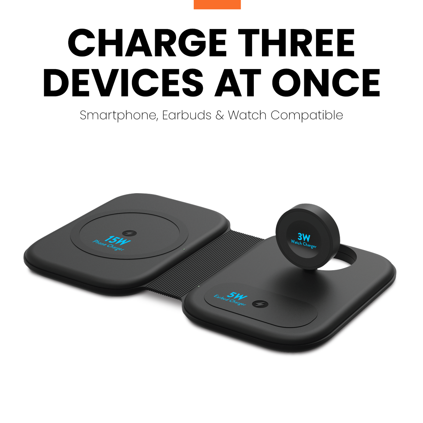 ChargeWireless 3-in-1 Folding Travel Valet