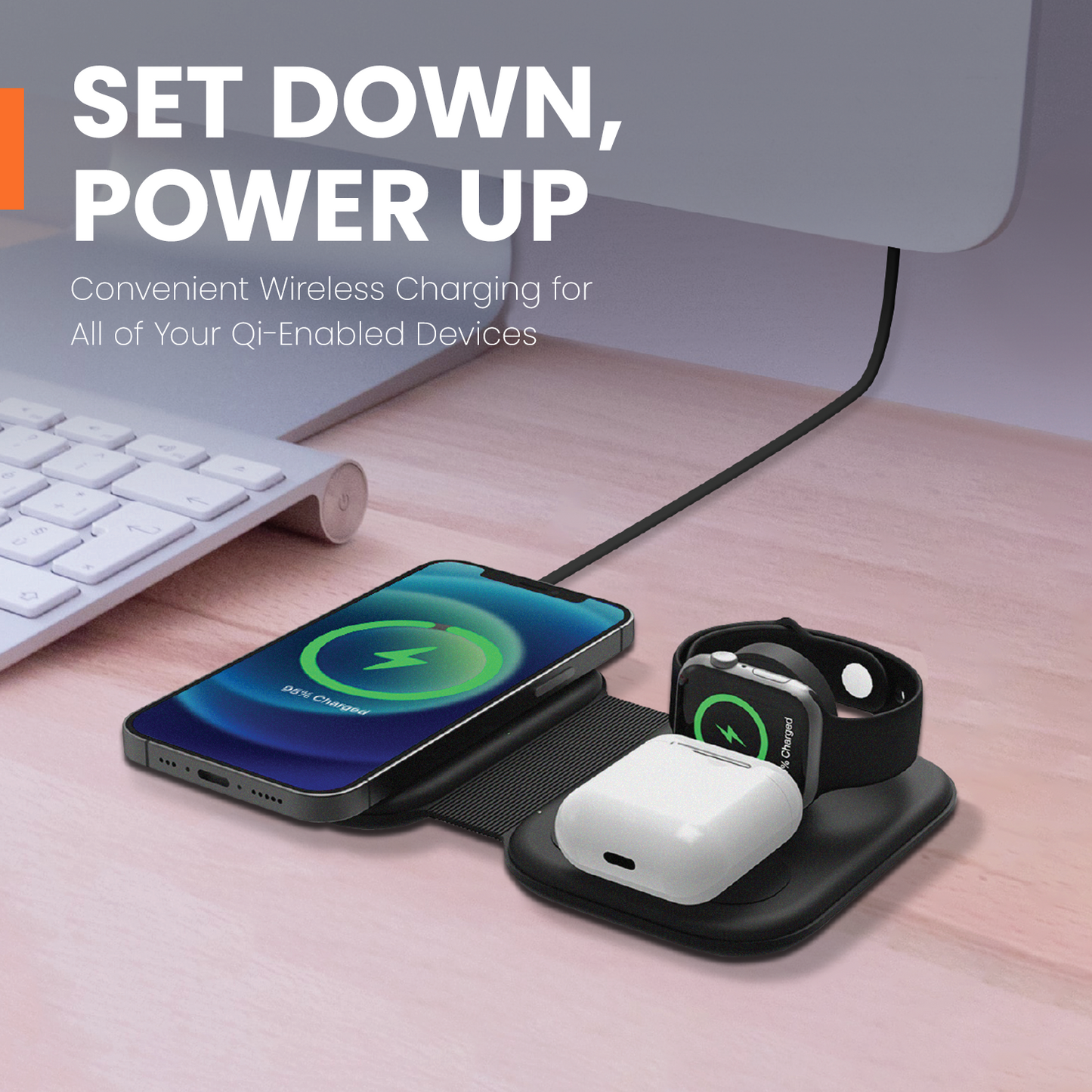 ChargeWireless 3-in-1 Folding Travel Valet