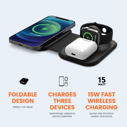 ChargeWireless 3-in-1 Folding Travel Valet
